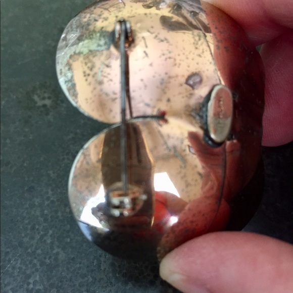 Vintage Sterling Orchid Brooch/ Pin w/red Accent - Picture 8 of 8